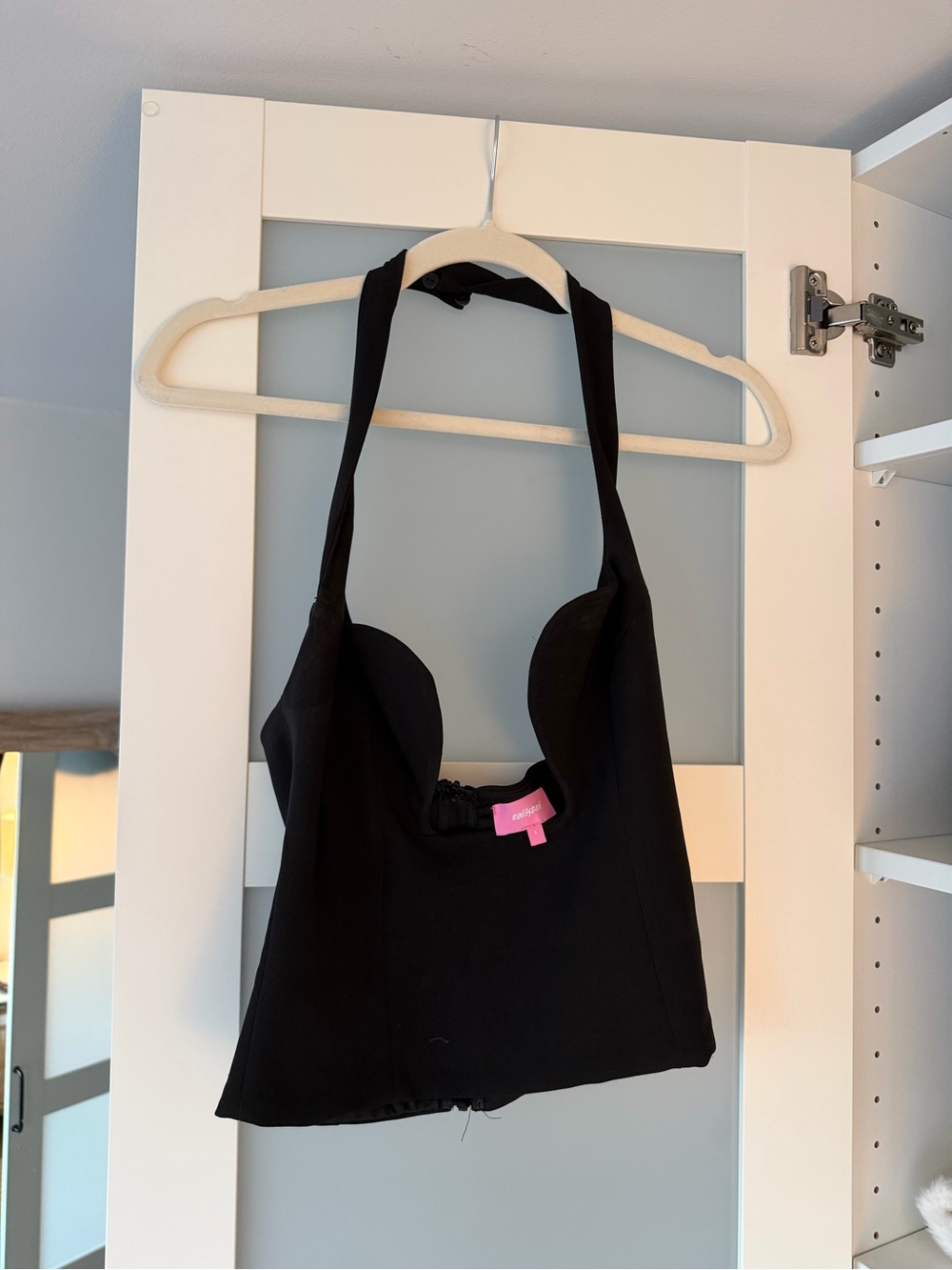 Edikted Black Halter-Style Shoulder Bag